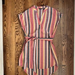 Striped Sleeveless Shift Dress